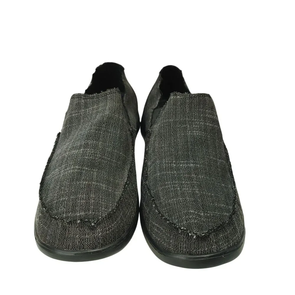 Crocs Men's Santa Cruz SL Slip-On Canvas Loafers Dark Gray Black M13 205708